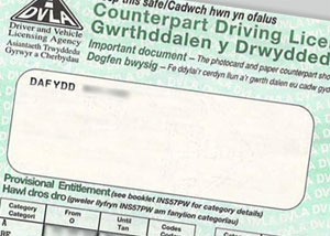 Driving licence paper counterpart